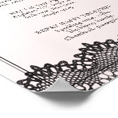 ブラックレースピンクの独身最後の夜のドリンクまたはバーメニュー ポスター (角)