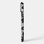 ブラックレースフラワーiPhone 15 Plusケース iPhoneケース (左側面)