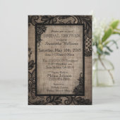ブラックレースブラルプモダンゴシックブライダルシャワー 招待状 (スタンド正面)