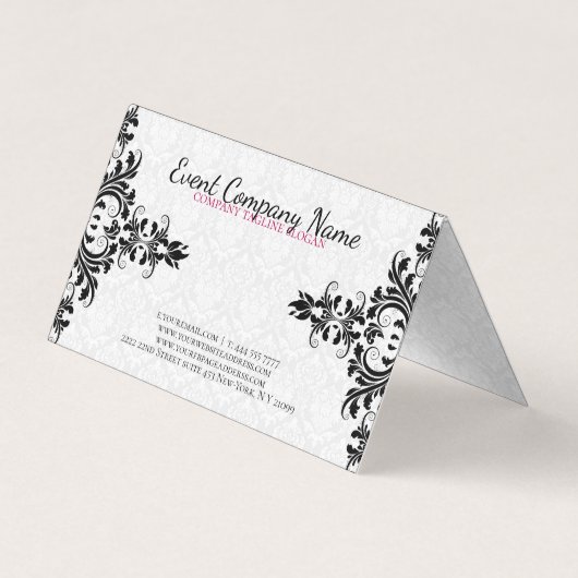 ブラックレースホワイトダマスク 名刺 (裏面)