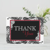ブラックレースホワイトモダンゴシックありがとう サンキューカード (スタンド正面)