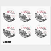 ブラックレースホワイトモダンゴシックサンキューラベル ラウンドシール (シート)