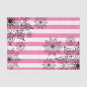 ブラックレースマンダラスオンピンクと白ストライプ色 薄葉紙 (正面)