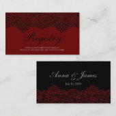 ブラックレースレジス結婚トリカード エンクロージャーカード (正面/裏面)