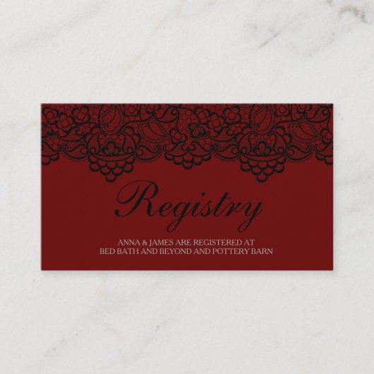 ブラックレースレジス結婚トリカード エンクロージャーカード (正面)