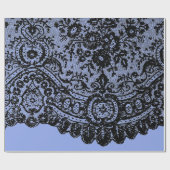 ブラックレース及びブルーラッピング紙 ラッピングペーパー (フラット)