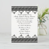 ブラックレース結婚式招待状 招待状 (スタンド正面)