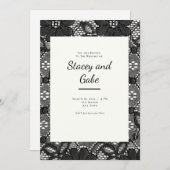 ブラックレース結婚式招待状 招待状 (正面/裏面)