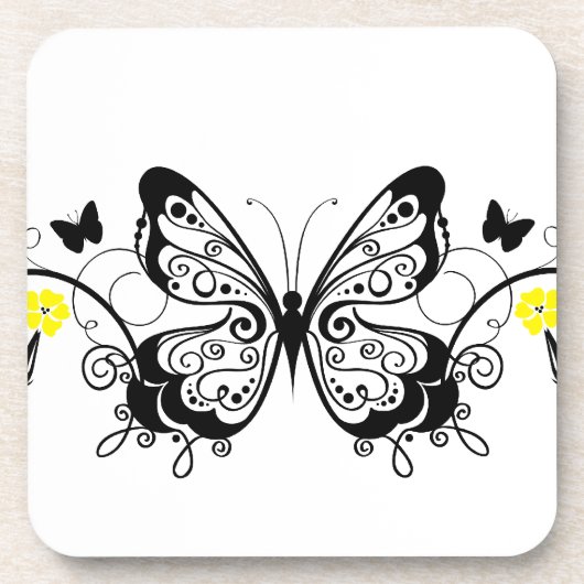 ブラックレース蝶10 コースター (正面)