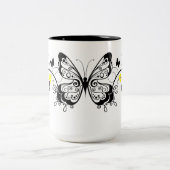 ブラックレース蝶10 ツートーンマグカップ (中央)