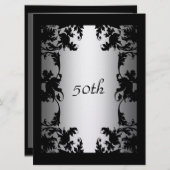 ブラックレース50thバースデーパーティー招待状ブラック 招待状 (正面/裏面)