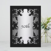 ブラックレース50thバースデーパーティー招待状ブラック 招待状 (スタンド正面)