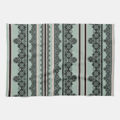 ブラックレース、オープンワーク装飾用クッション キッチンタオル (横)