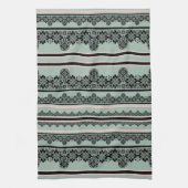 ブラックレース、オープンワーク装飾用クッション キッチンタオル (縦)