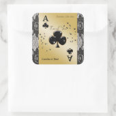 ブラックレース、クラブのエース、ブラックグリッター感謝 スクエアシール (バッグ)