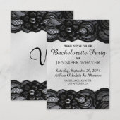 ブラックレース&サテンバチェロレッテ招待状 招待状 (正面/裏面)