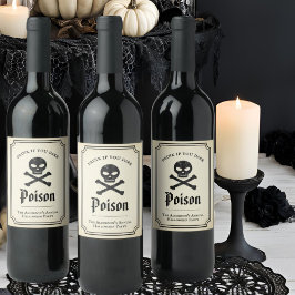 ブラックレース スカル ゴシック ヴィンテージ ハロウィン ポイズン ワインラベル