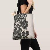 ブラックレース トートバッグ (クローズアップ)