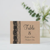 ブラックレース&バーラップテーブル番号 ポストカード (スタンド正面)