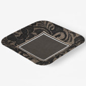 ブラックレース、バーラップ、リネン ペーパープレート (傾斜あり)