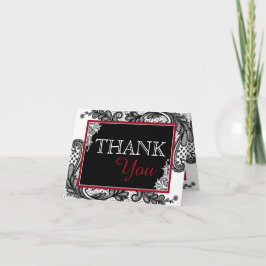 ブラックレース ホワイト モダン ゴス サンクス サンキューカード