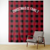 ブラックレ素朴ッドバッファロープレイドファミリーフォトブース タペストリー (インサイチュ)