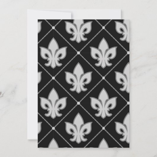 ブラックロイヤルクラウンテーマの招待状 招待状 (裏面)