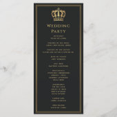 ブラックロイヤルライオン中世の剣の結婚式プログラム プログラム (裏面)