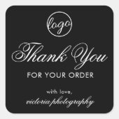 ブラックロエレガントゴありがとうビジネス スクエアシール (正面)