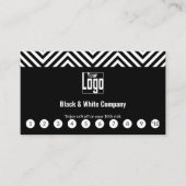 ブラックロエレガントゴとホワイトロゴのソーシャルメディア通話 ロイヤリティカード (正面)
