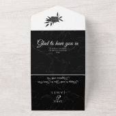 ブラックロエレガントマン書The結婚's オールインワン招待状 (外側)