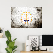 ブラックログランジード島州旗 ポスター (ホームオフィス)