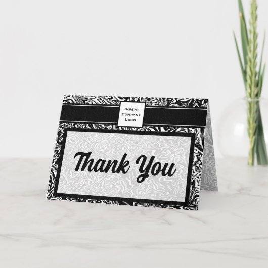 ブラックロコンテンポラリーゴに波を入れてありがとう サンキューカード (正面)