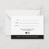 ブラックロゴのミニマルなギフト証明書を追加 ノートカード (裏面)