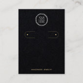 ブラックロゴの追加フープのイヤリング表示カード コーリングカード (正面)