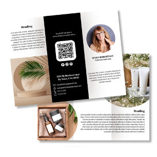 ブラックロゴまたはフォトビジネスのパンフレット