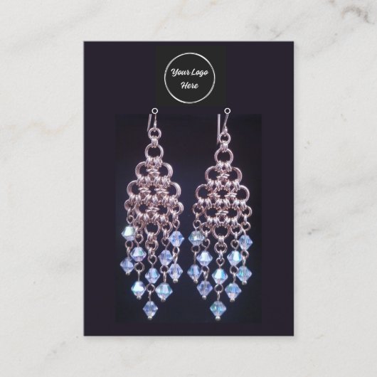 ブラックロゴイヤリングディスプレイカード 名刺 (正面)