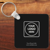 ブラックロゴキーチェーン | カスタム販売促進 キーホルダー (正面)