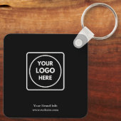 ブラックロゴキーチェーン | カスタム販売促進 キーホルダー (裏面)