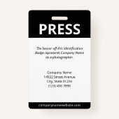 ブラックロゴバーコードプレスID バッジ (裏面)