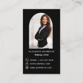 ブラックロゴフォトアーチQrコードソーシャルメディア 名刺 (裏面)