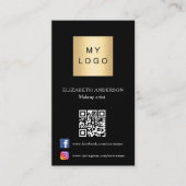 ブラックロゴフォトアーチQrコードSNSプレミアム 名刺 (正面)