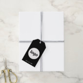 ブラックロゴ文字事業商品価格ラベルラベル ギフトタグ (より糸付き)