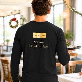 ブラックロゴ クリスマススタッフ サービス ホリデー チア Tシャツ