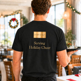 ブラックロゴ クリスマススタッフ サービス ホリデー チア Tシャツ