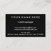 ブラックロゴ ヒートトランスファー ビニール シャツ 名刺 (裏面)