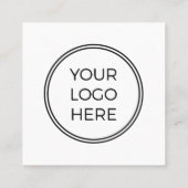 ブラックロゴQRコードカスタムソーシャルメディア スクエア名刺 (裏面)