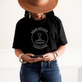 ブラックロゴQRプロモーション公証人会社スタッフの追加 Tシャツ