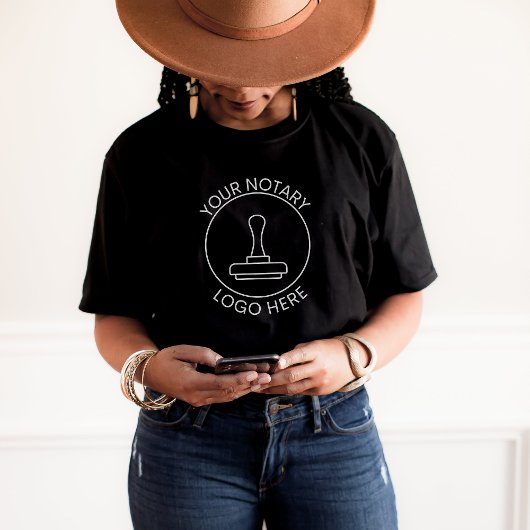 ブラックロゴQRプロモーション公証人会社スタッフの追加 Tシャツ