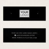 ブラックロゴSNSスタッドイヤリングディスプレイカード (正面&裏面)